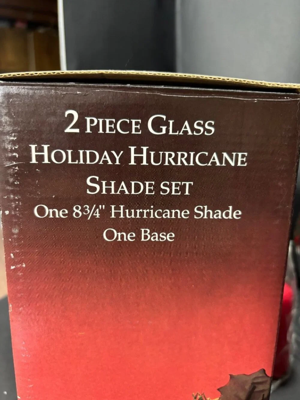 Vintage 1990 Poinsettia & Ribbons Holiday Glass Hurricane Shade Set Christmas